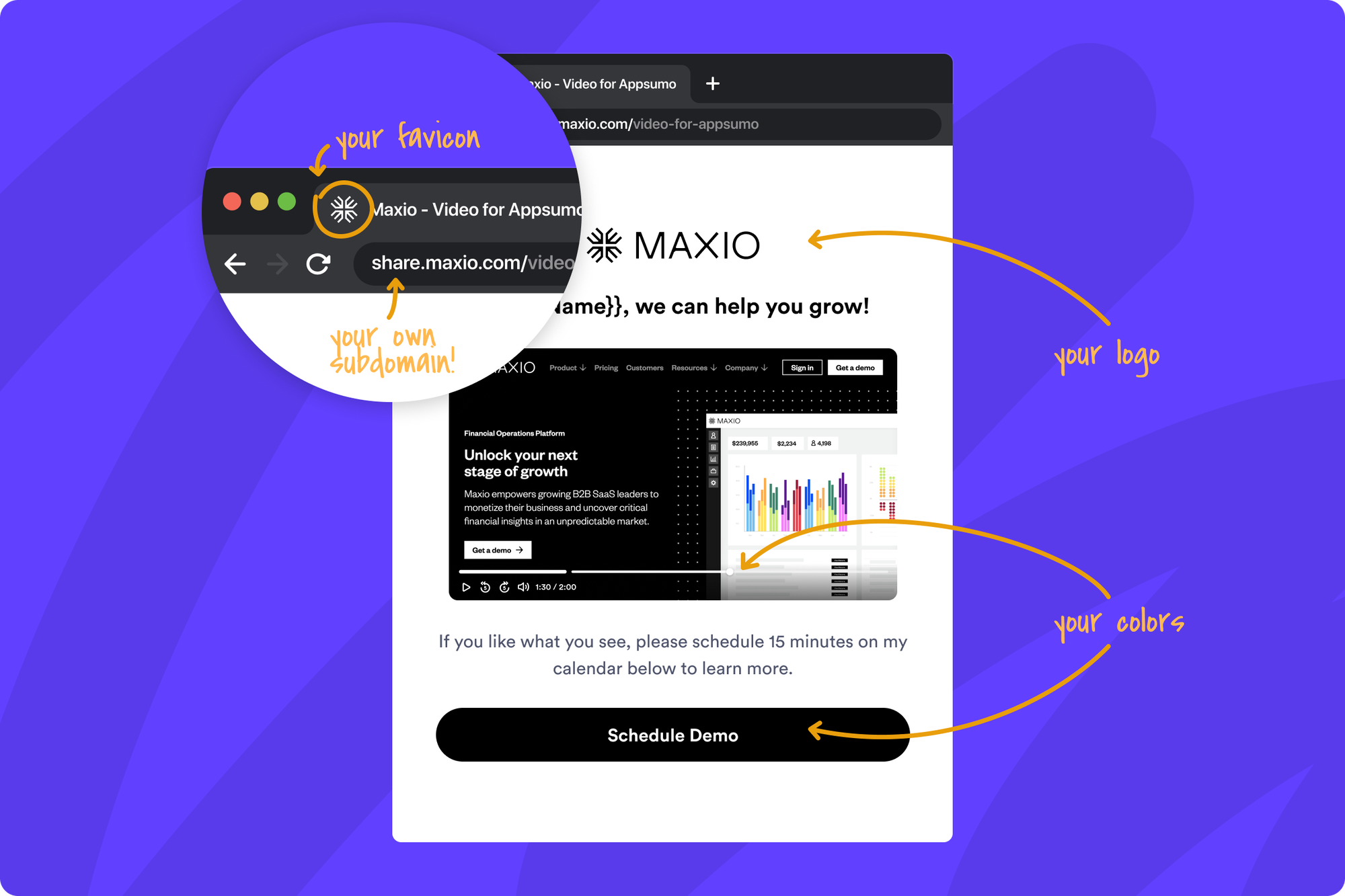 Customize landing page