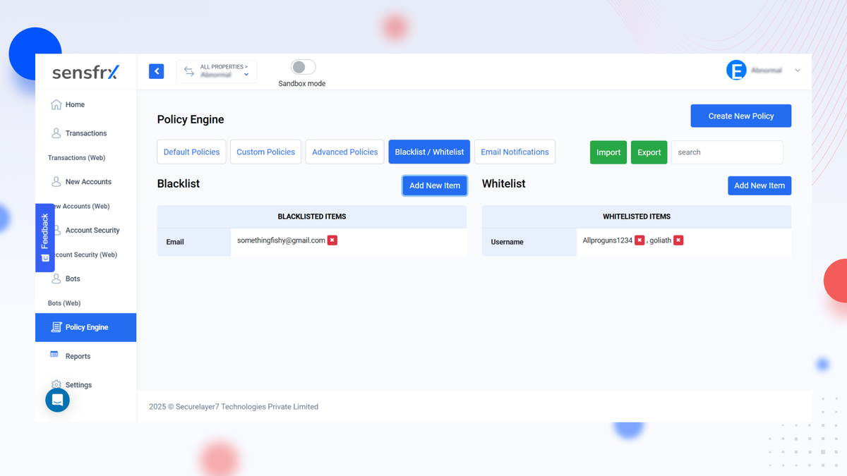 Control site access with black and whitelist rules