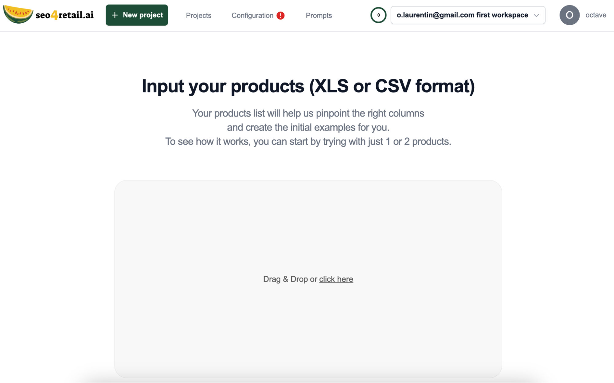 Product database import