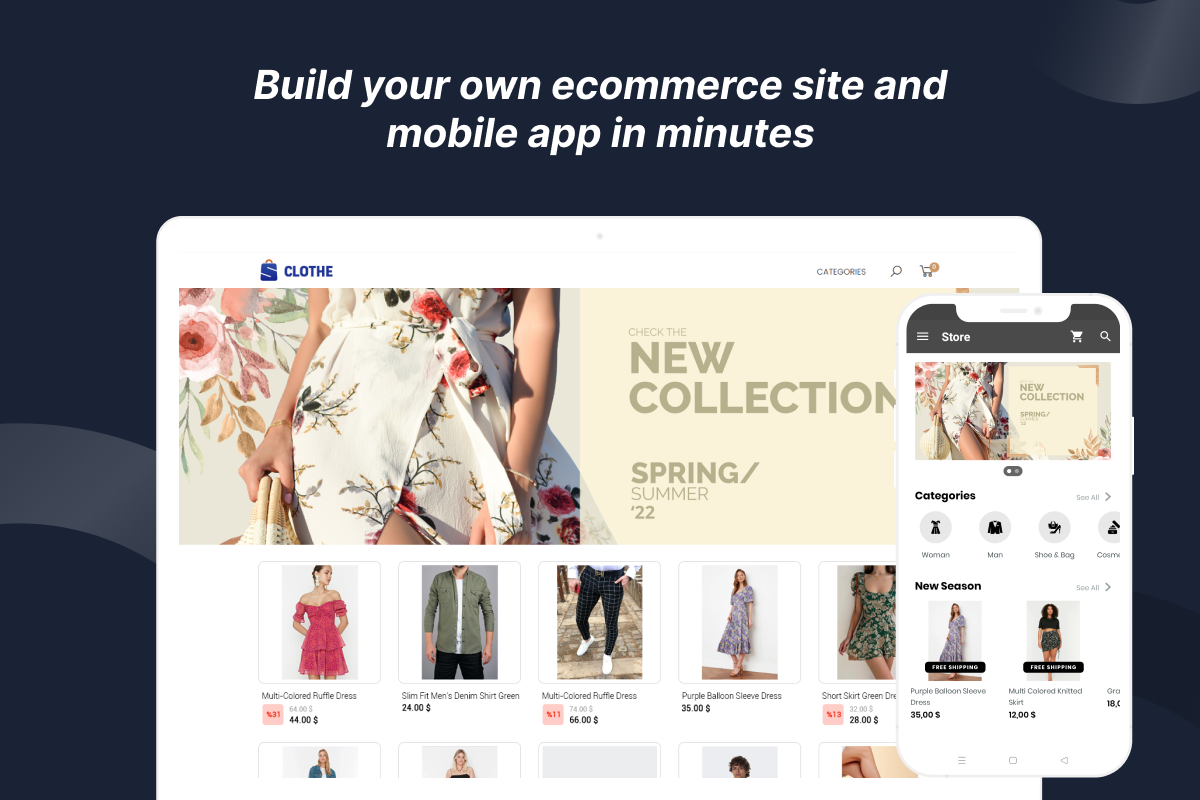 E-commerce site and app