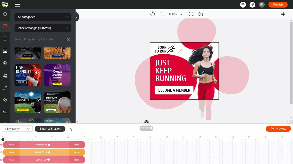 Create and publish animated ads