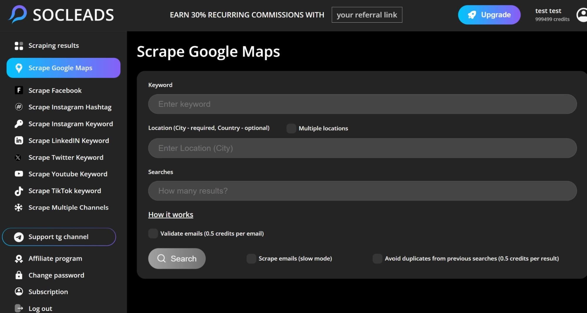 Google Maps scraping