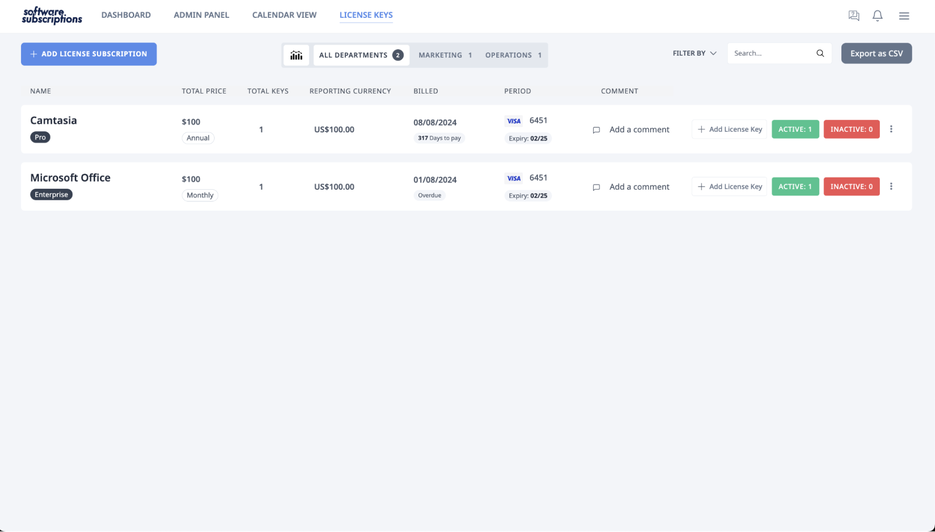 SoftwareSubscriptions - Plus Exclusive - Manage software & licenses ...