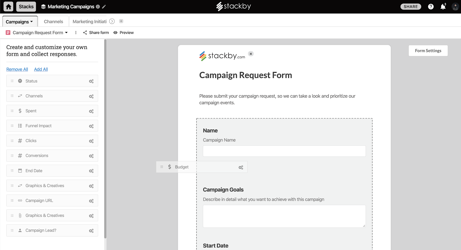 Tạo Biểu mẫu tùy chỉnh để chia sẻ trực tuyến trên bất kỳ trang web hoặc blog nào hoặc thu thập phản hồi từ người dùng thông qua các chiến dịch có thể tùy chỉnh.