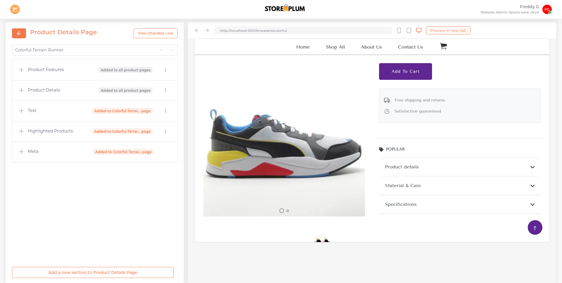 Product page