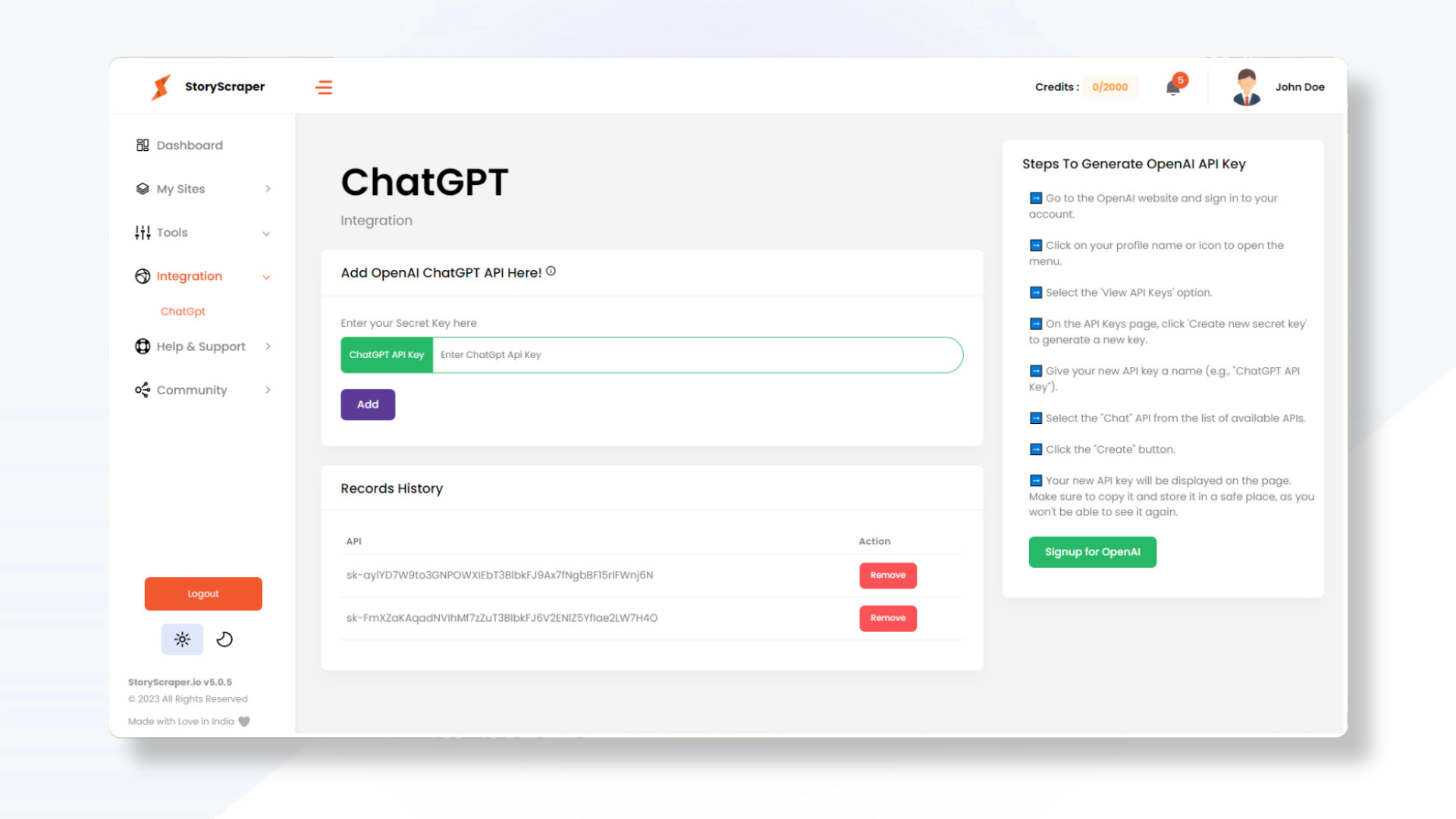 ChatGPT integration
