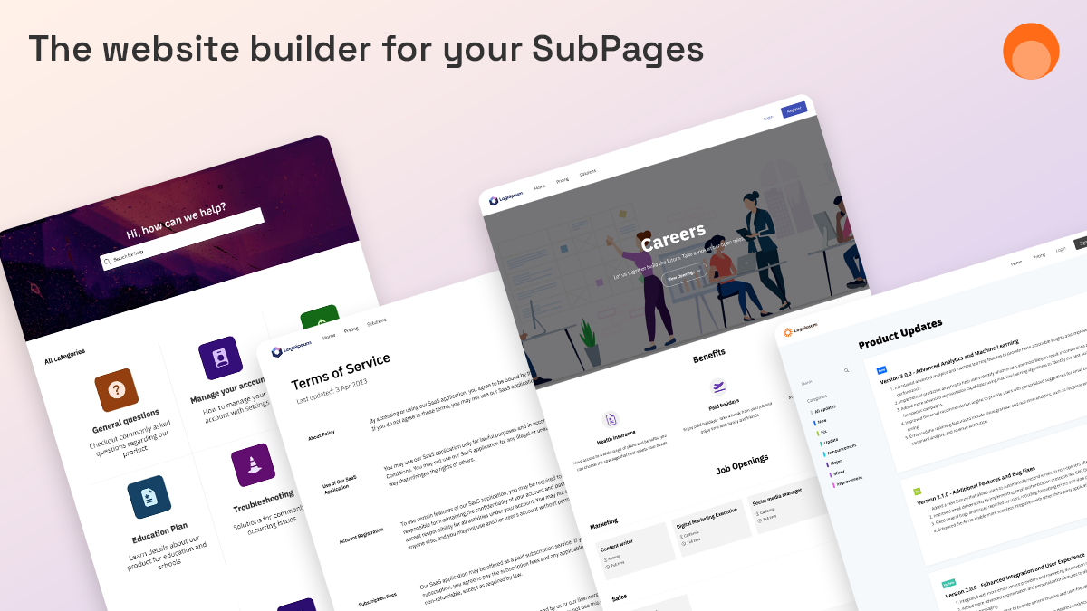 Build subpages