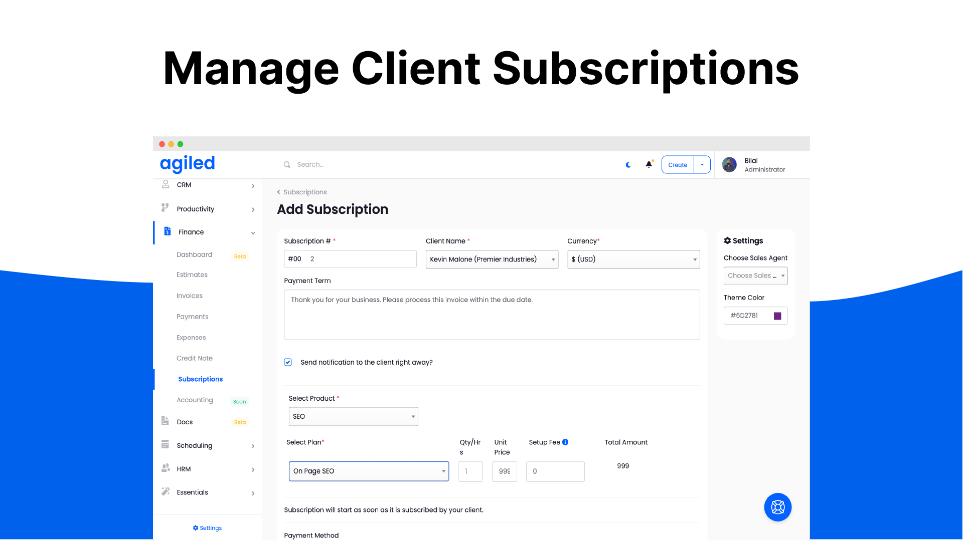 Subscription management