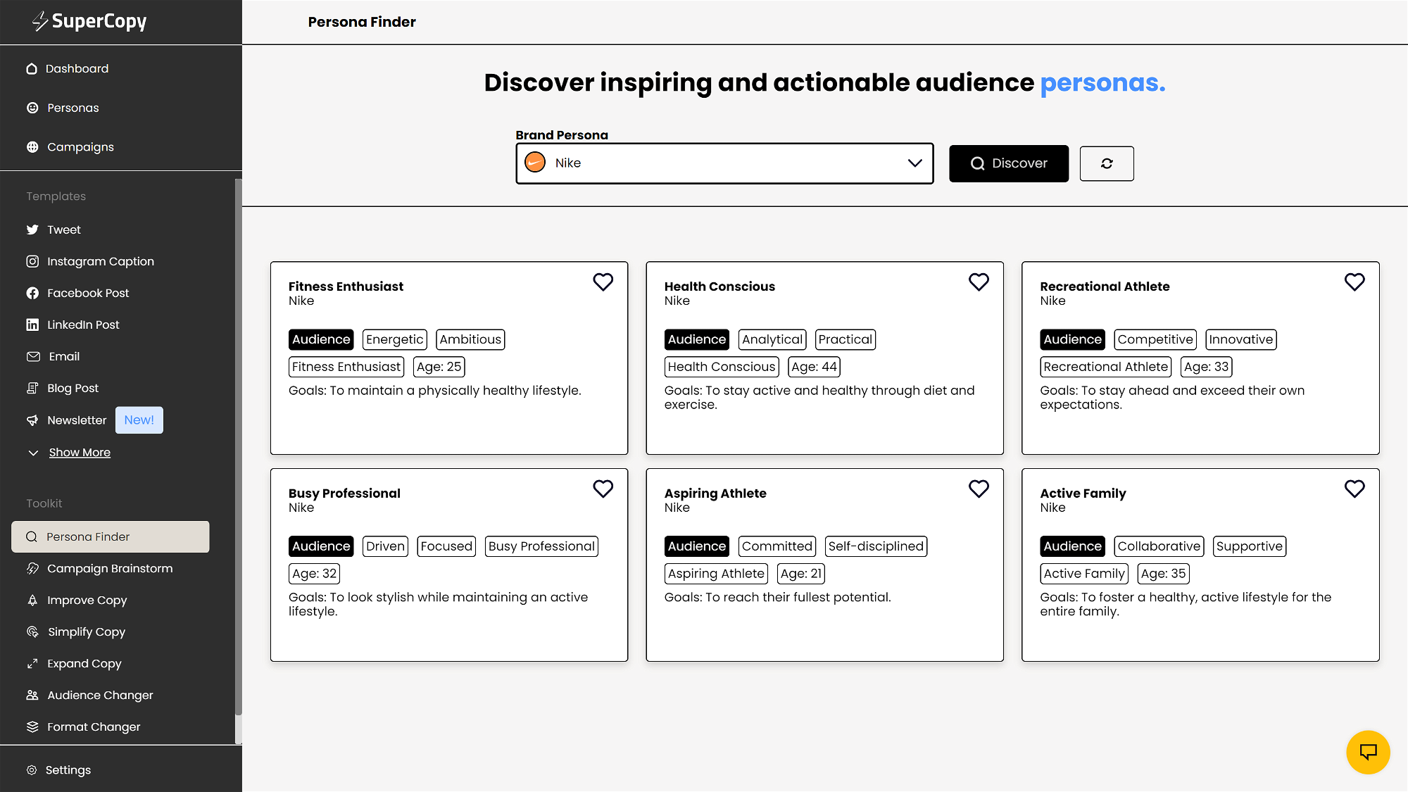 Find audience personas