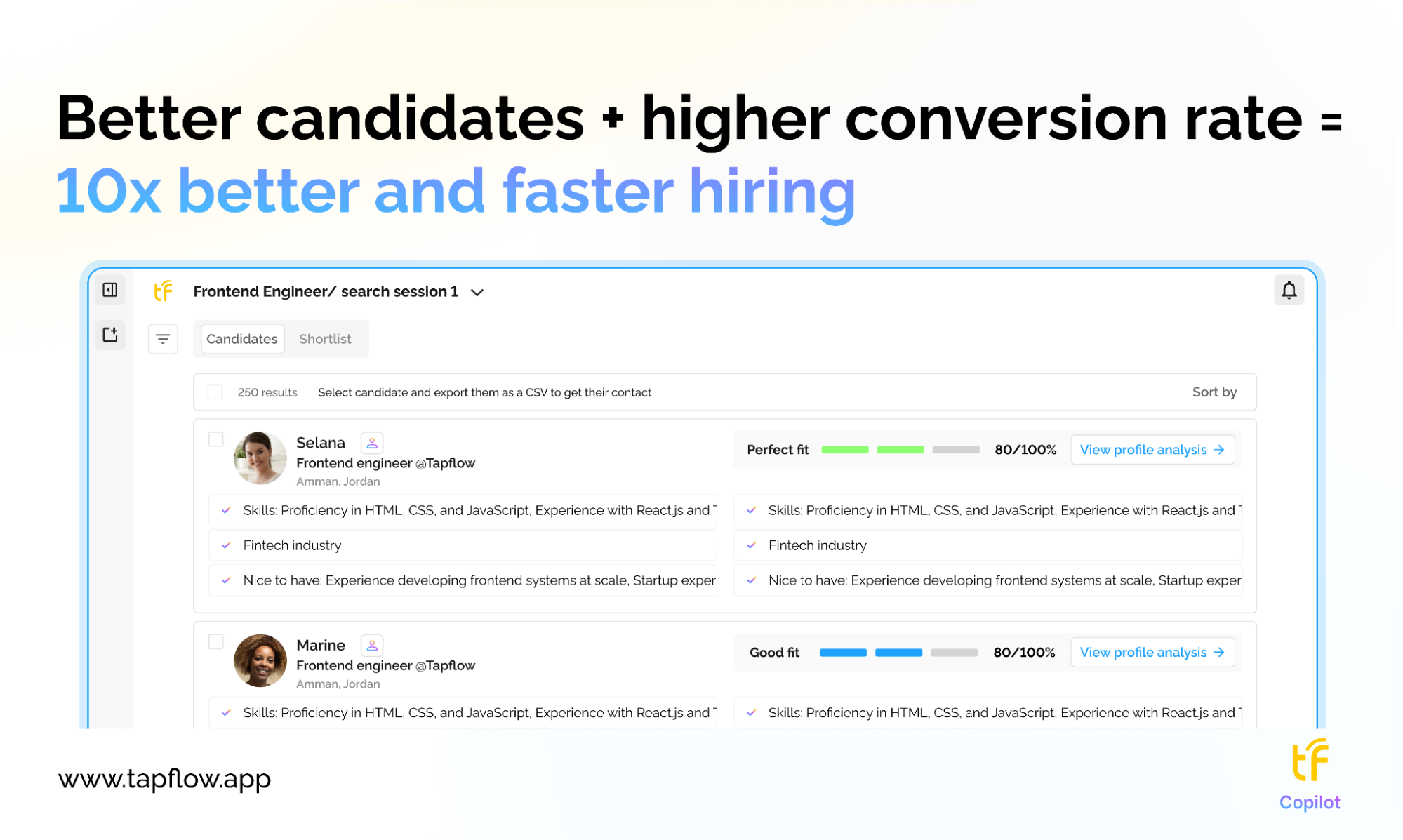 Candidate matches