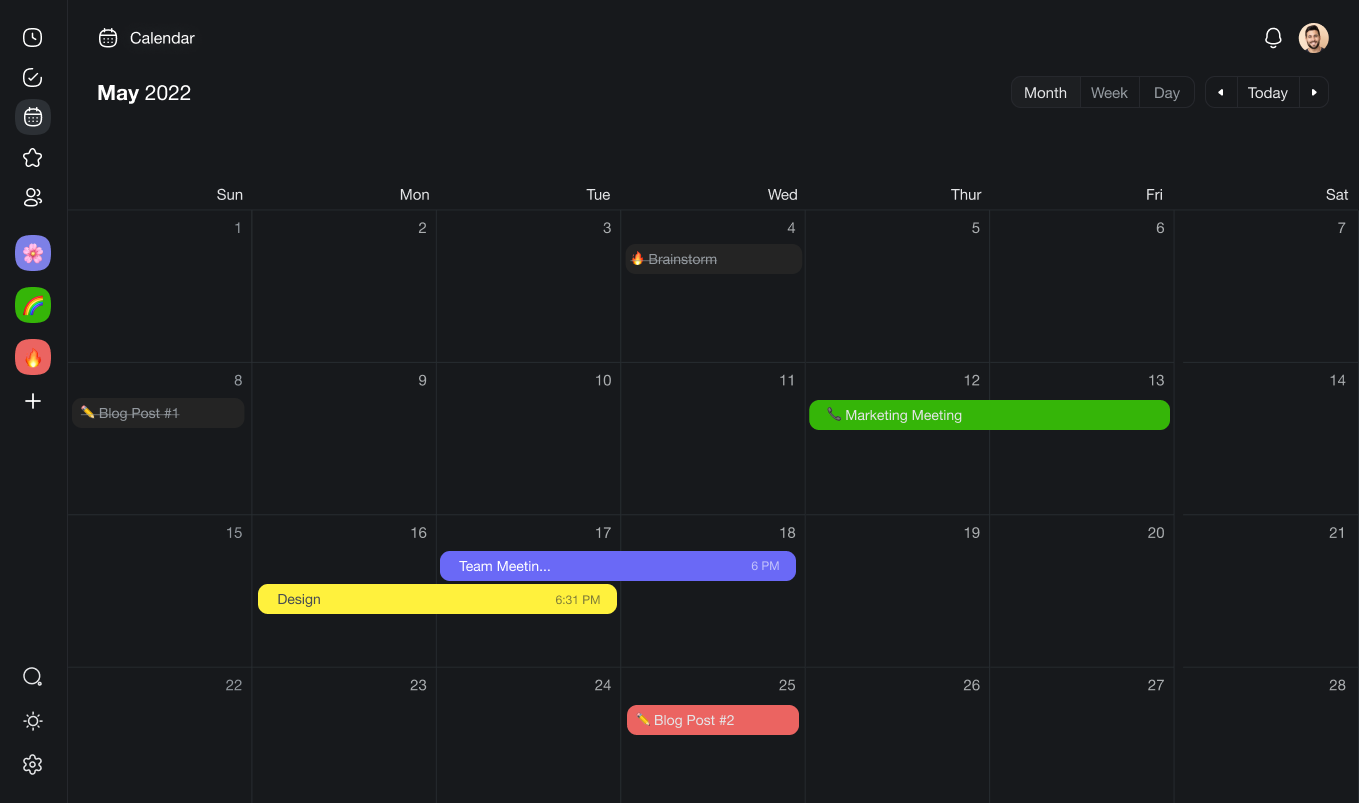 Calendar view