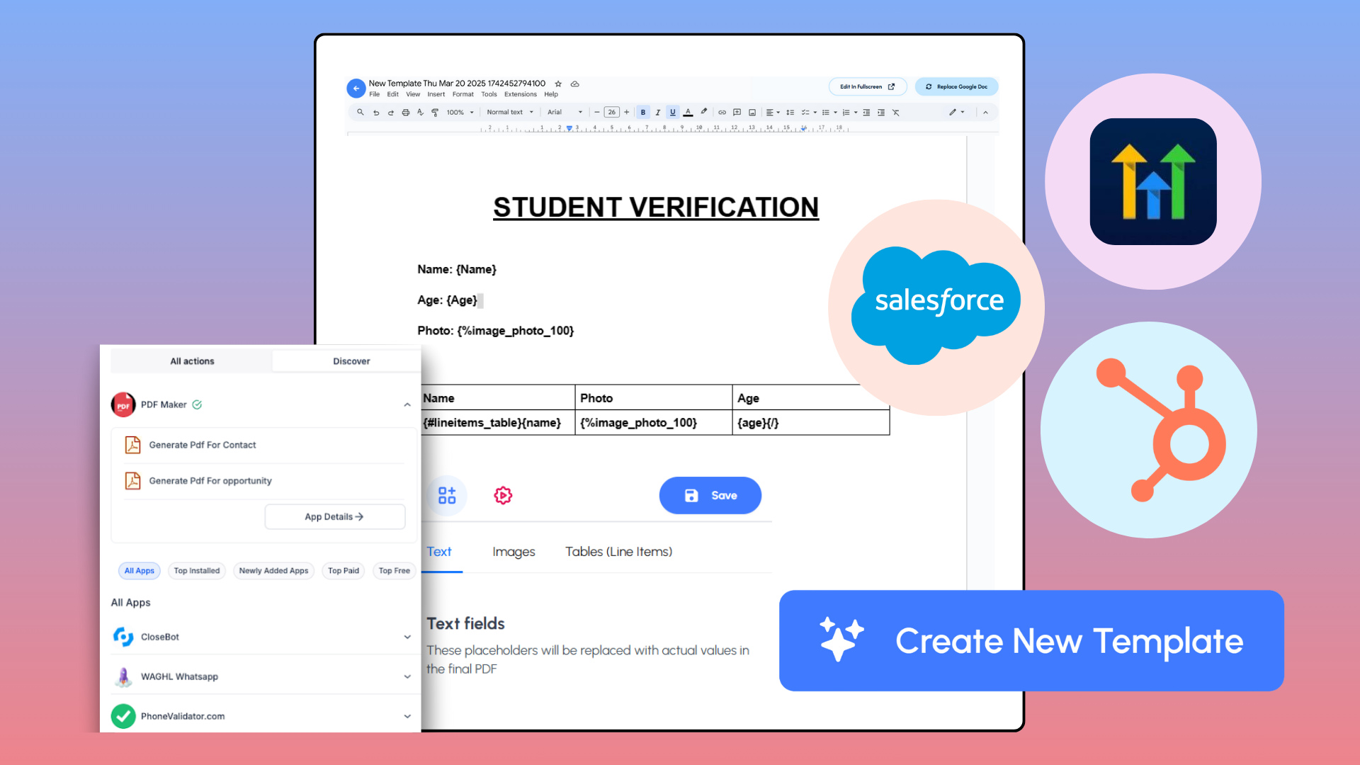 Create dynamic PDF templates