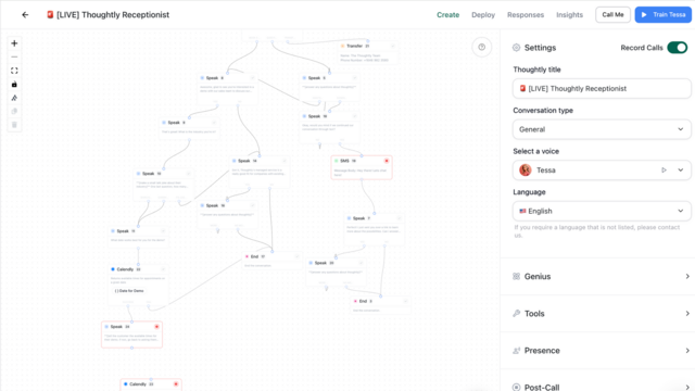 Customizable AI call flows