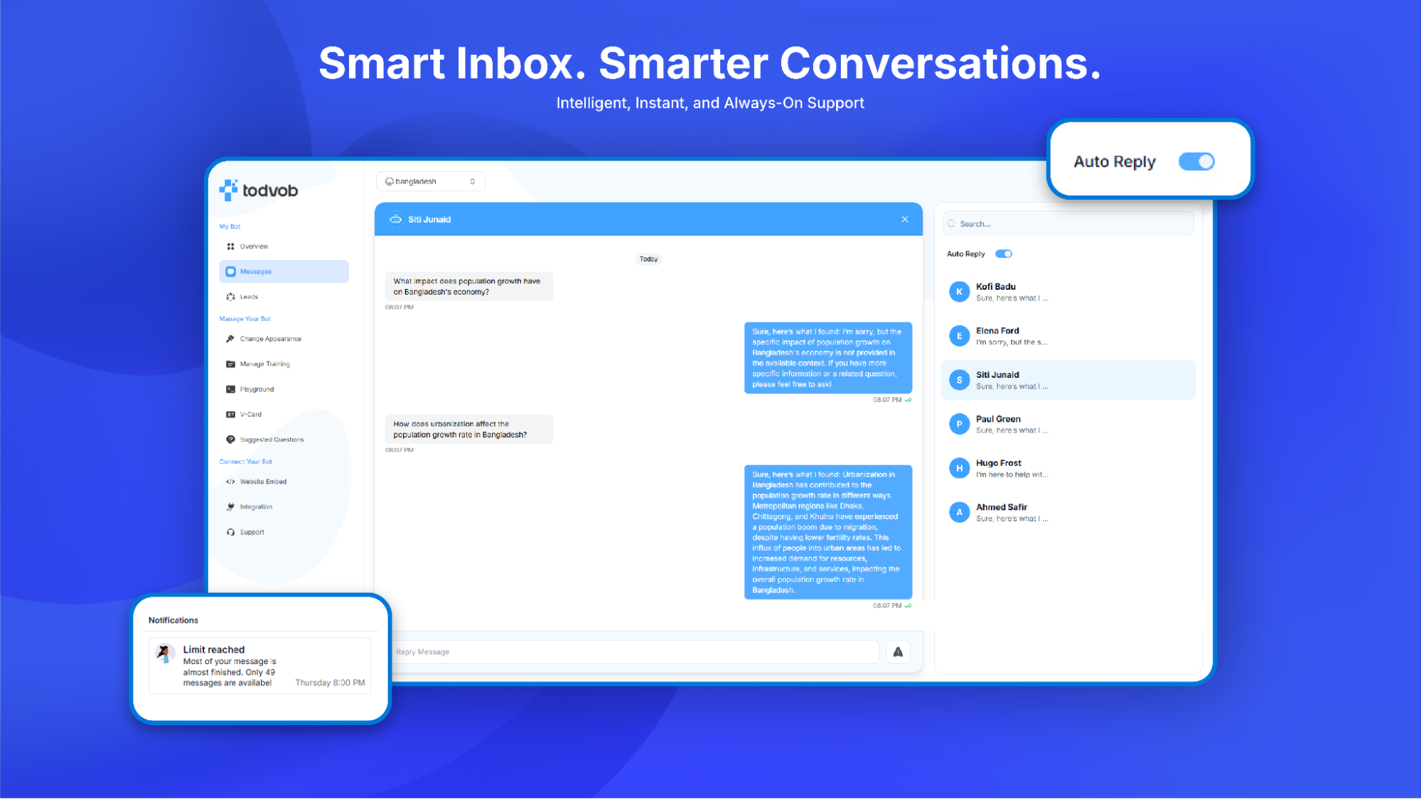 Enable AI auto-reply