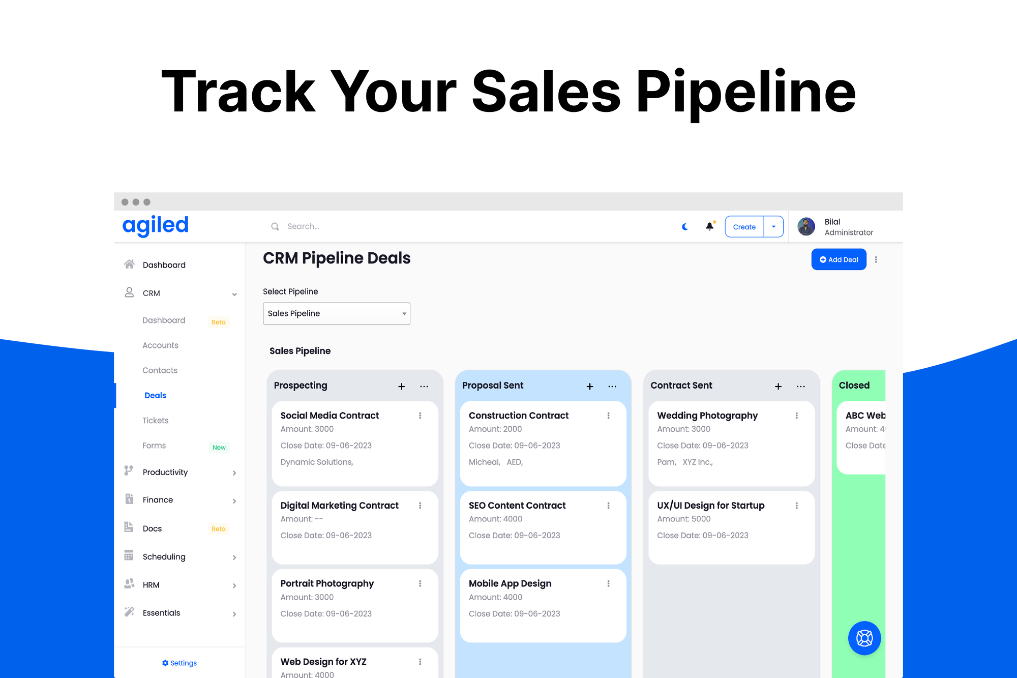 CRM and sales pipeline