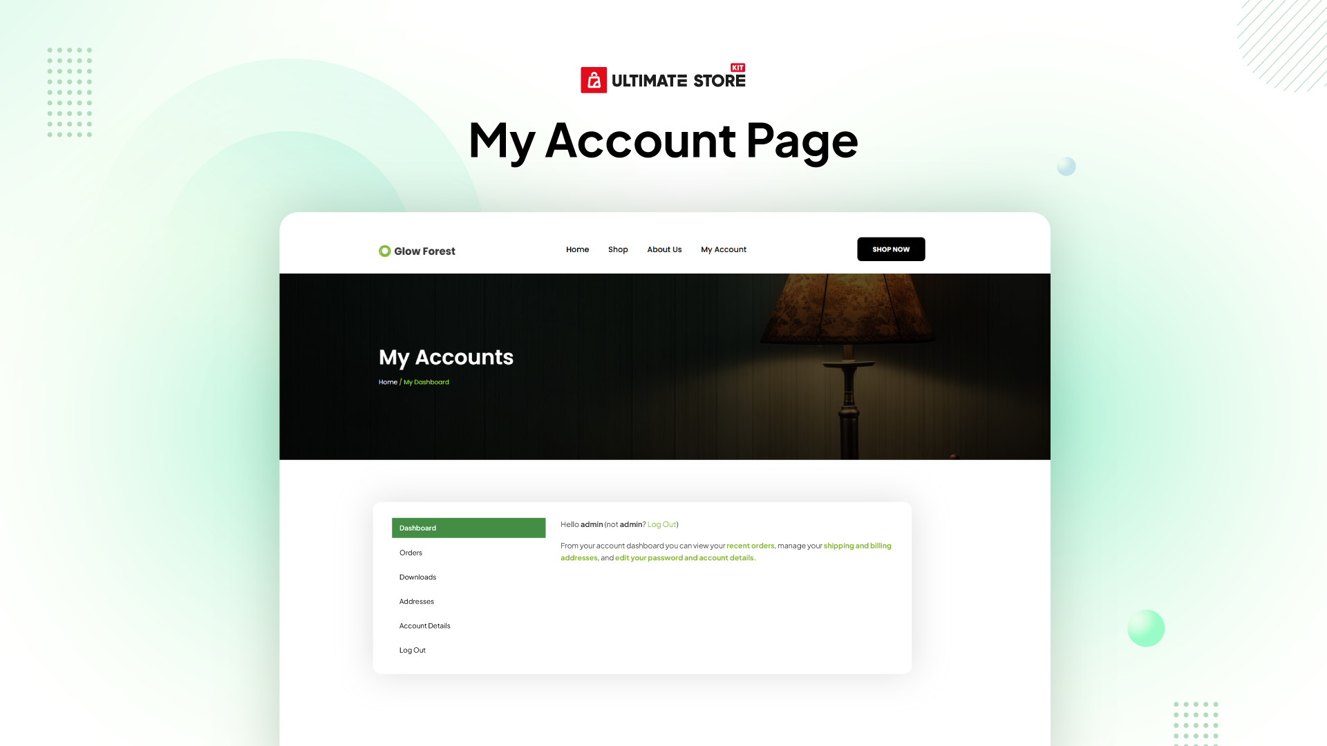 Account pages
