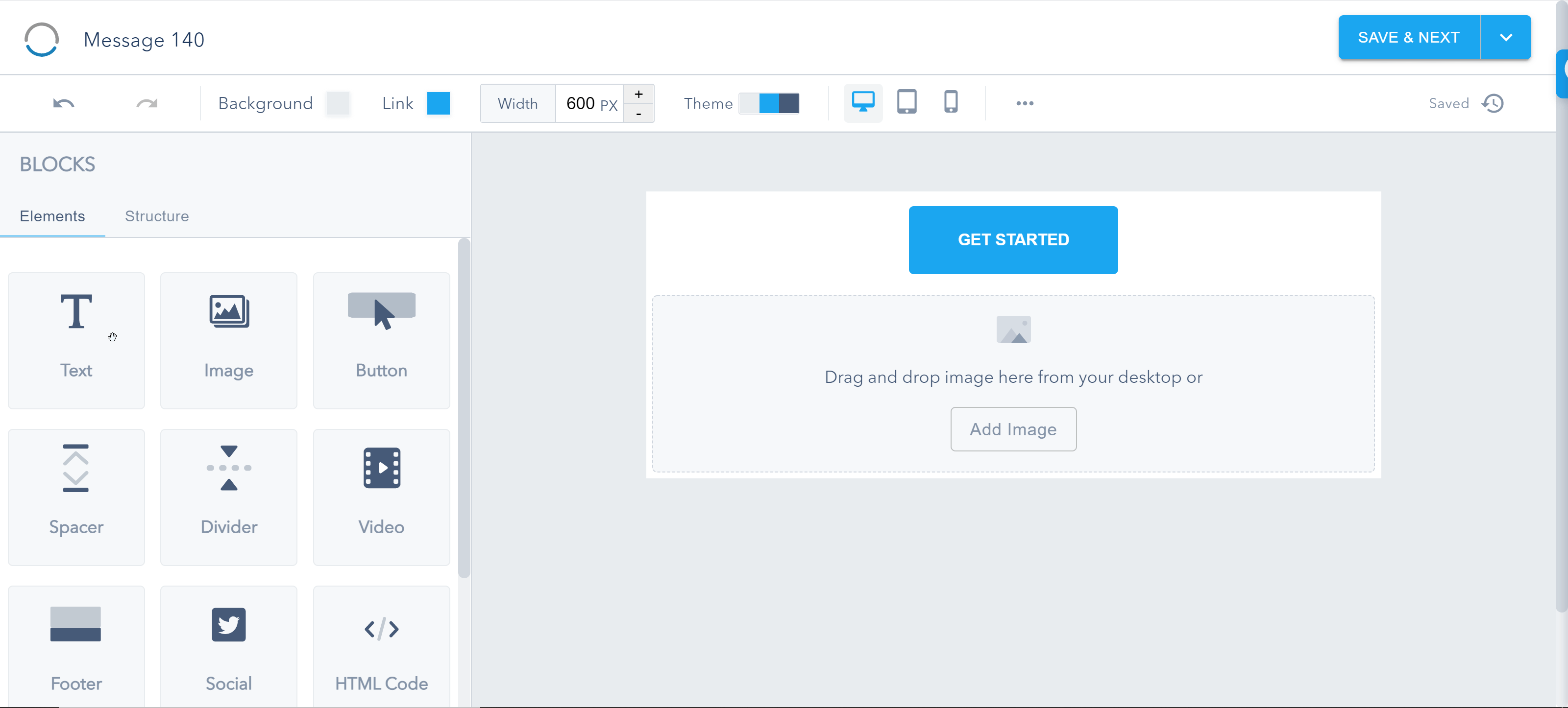 Drag-and-drop email template builder