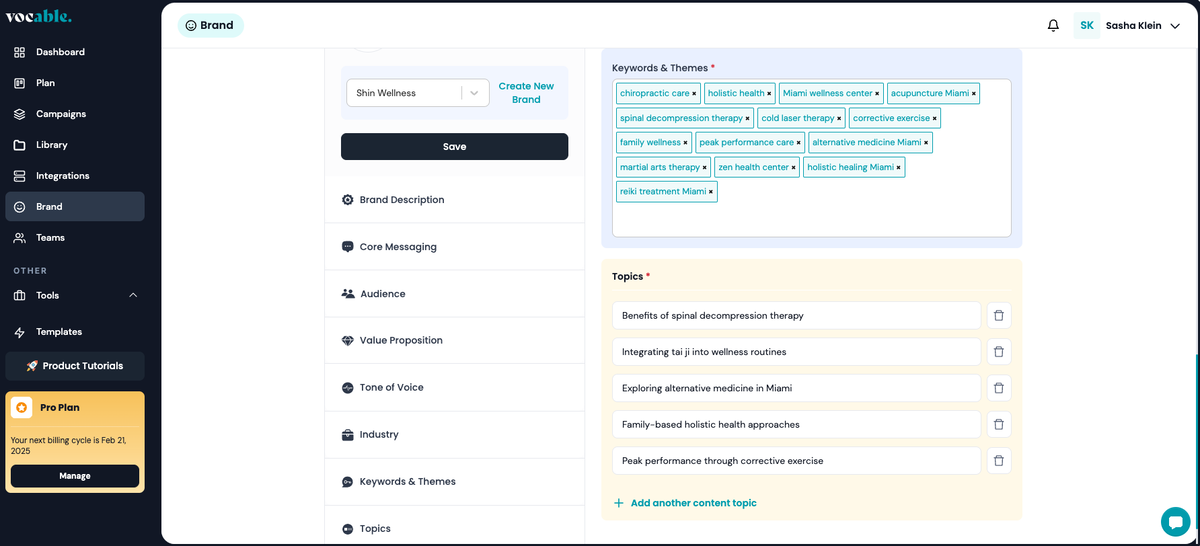 Generate a brand profile