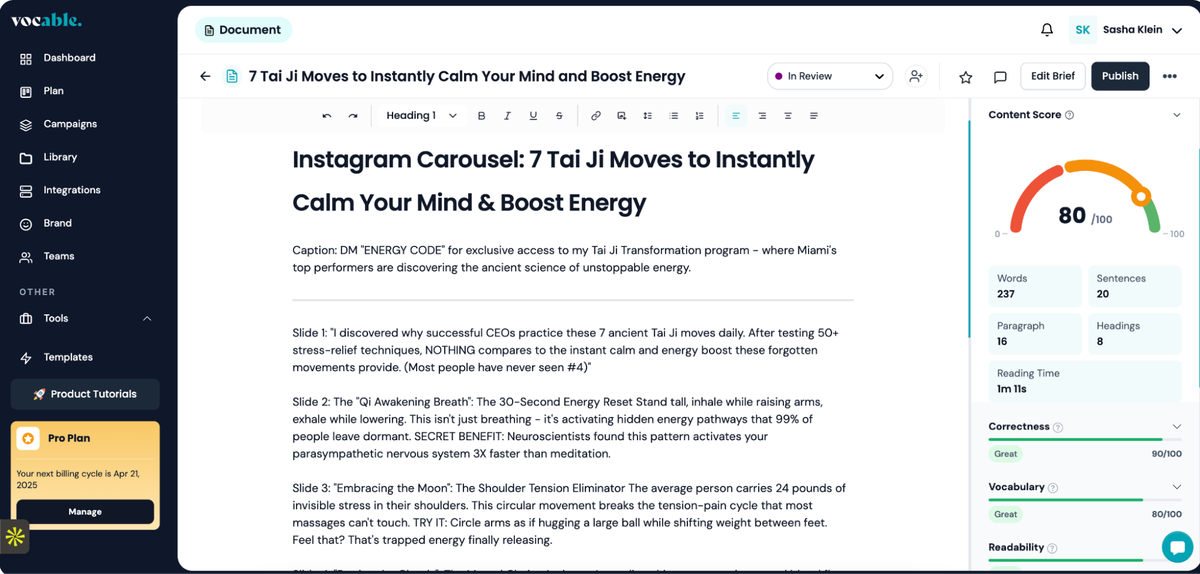 Edit your content to perfection