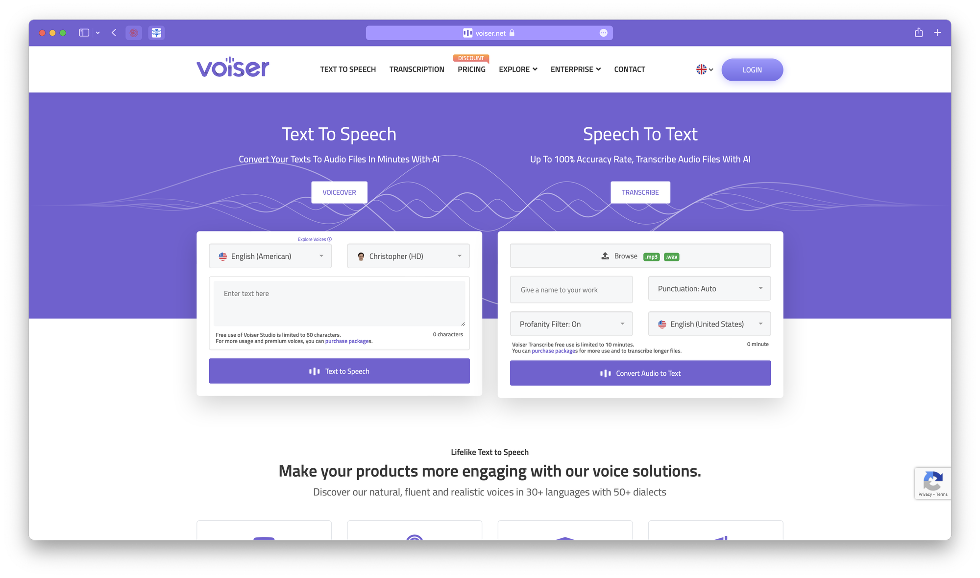 Voiser project options