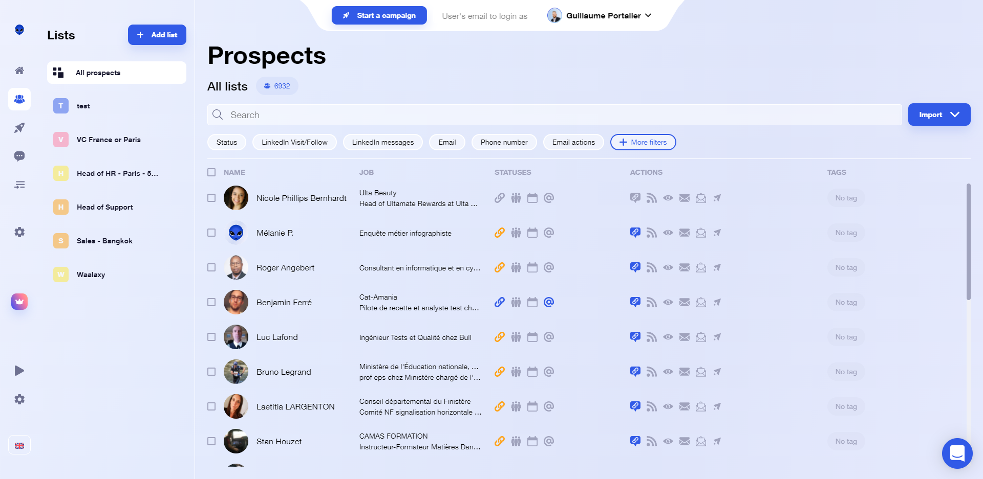 Prospect page