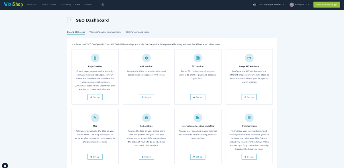 SEO dashboard