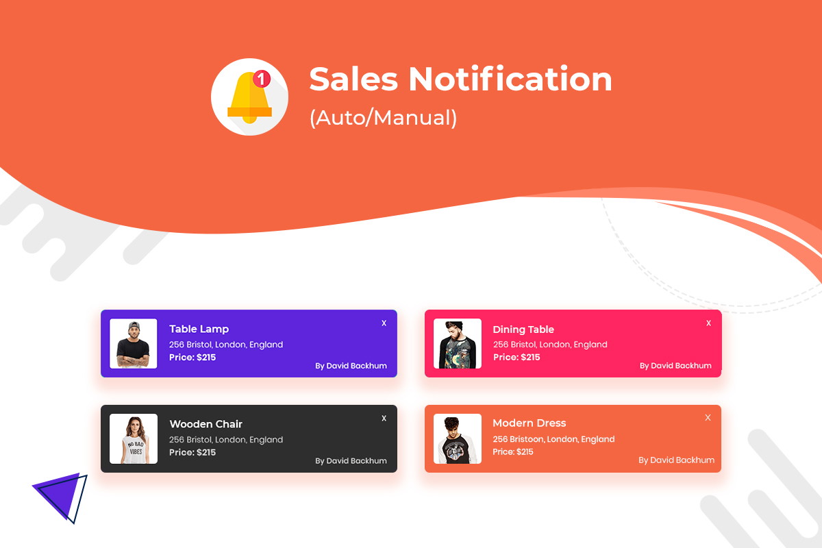 Live sales notifications