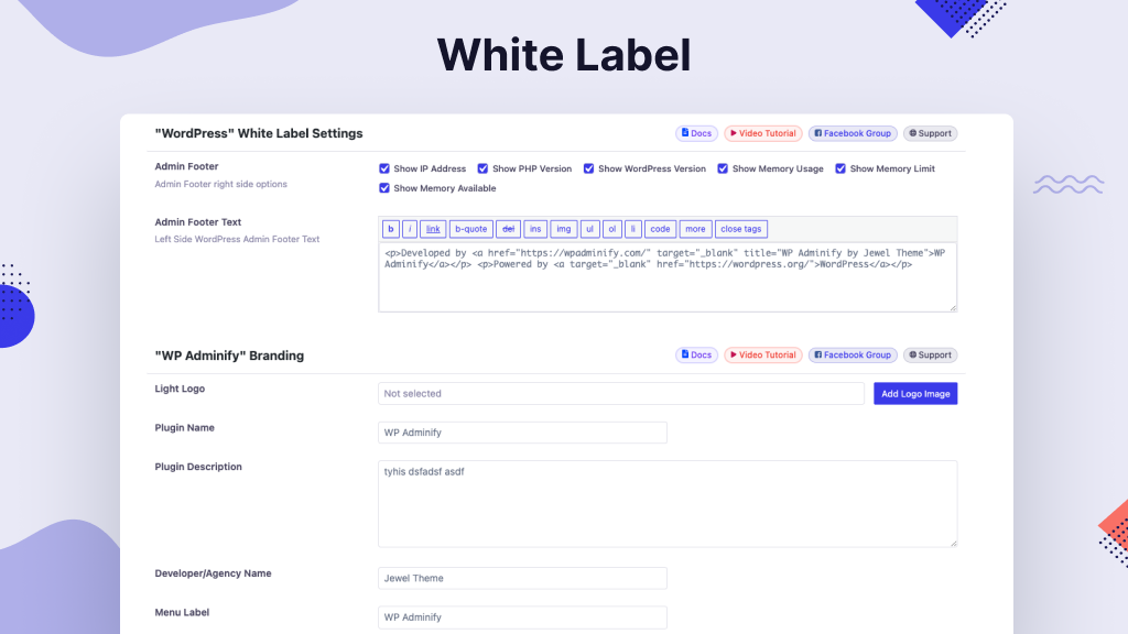 White labeling WordPress