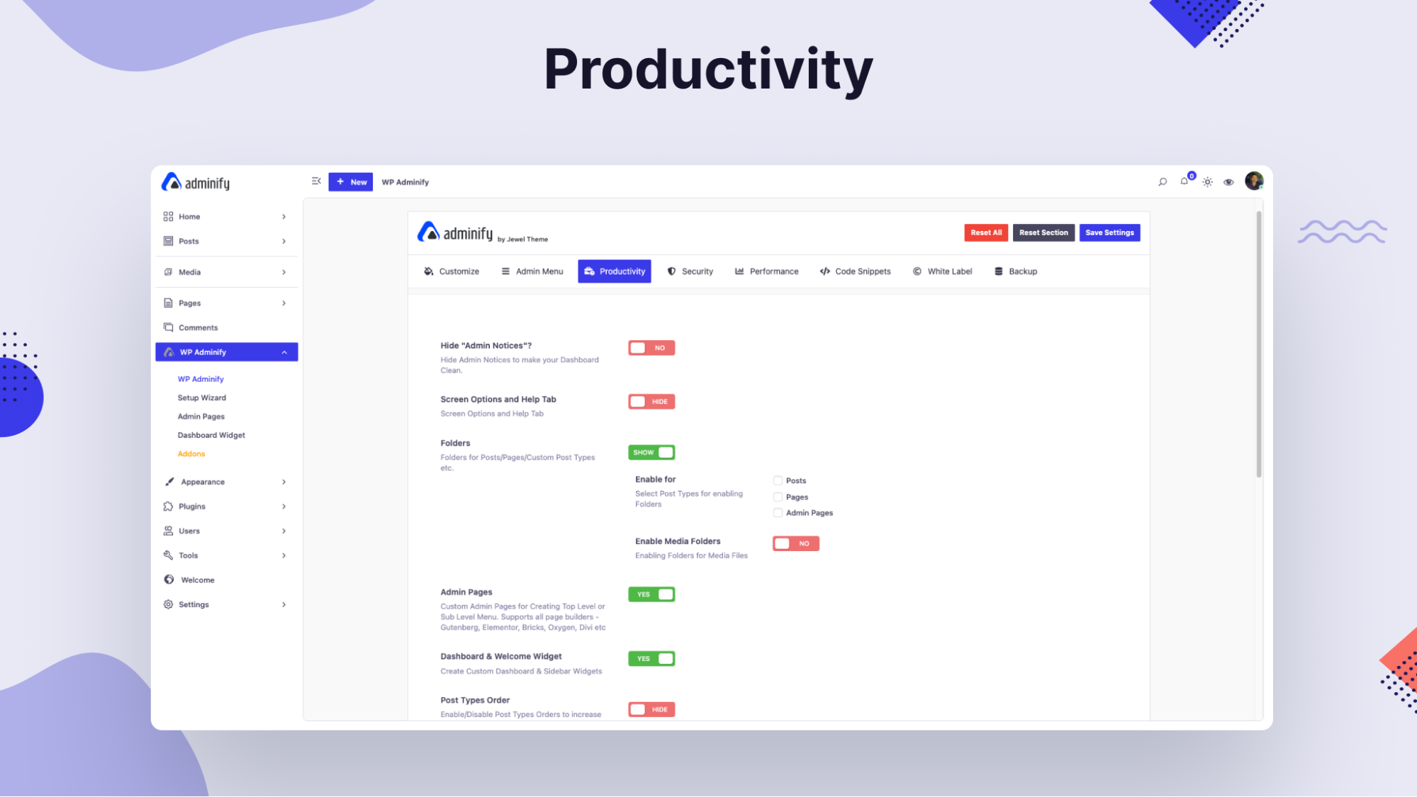 Productivity features