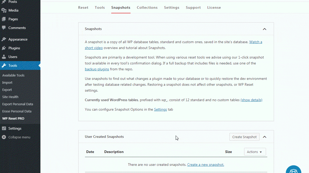 Snapshot and recover easily