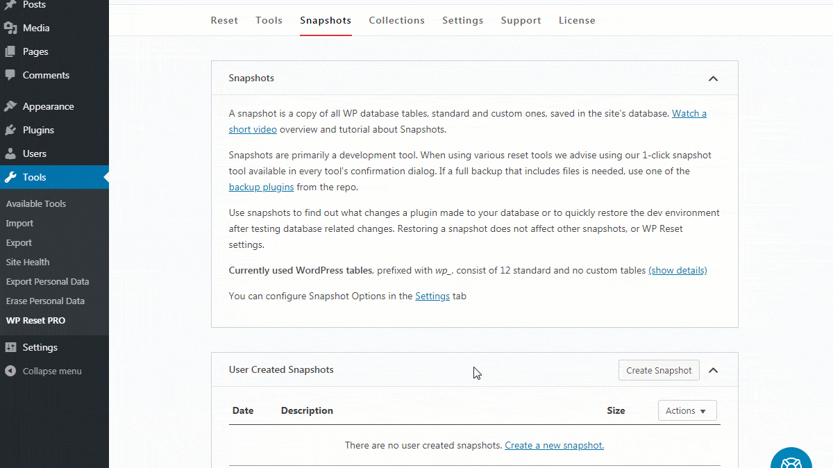 Snapshot and recover easily