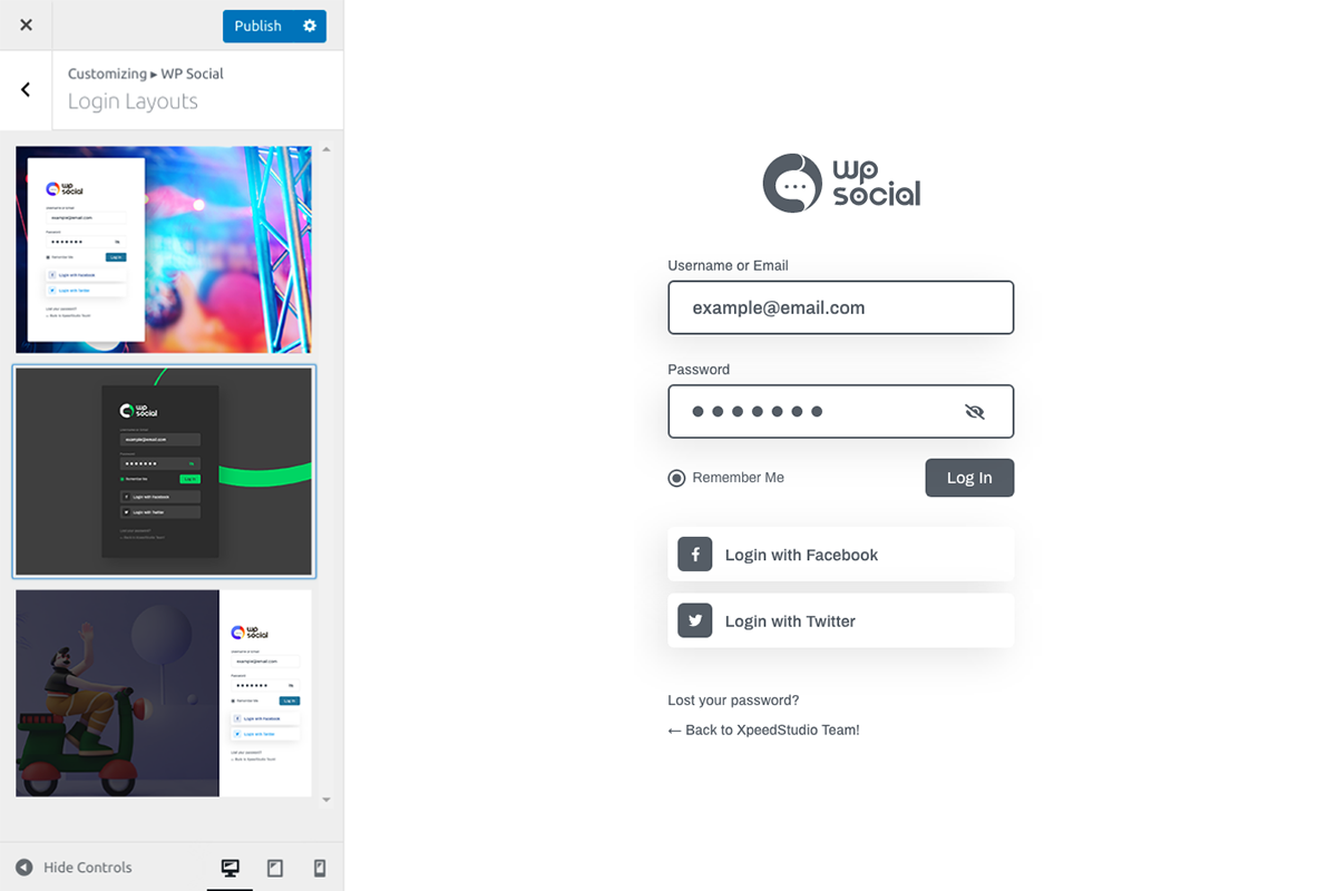 Customize your login page with ready-made templates
