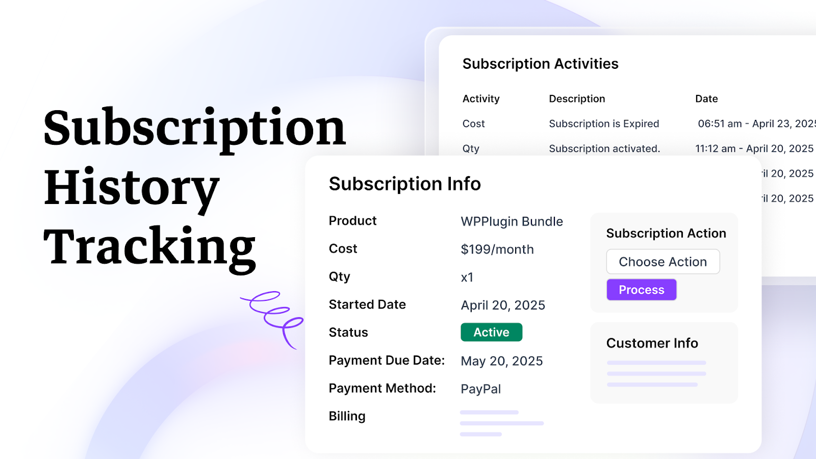 Subscription tracking