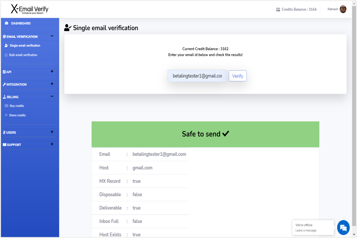 Email verification tool