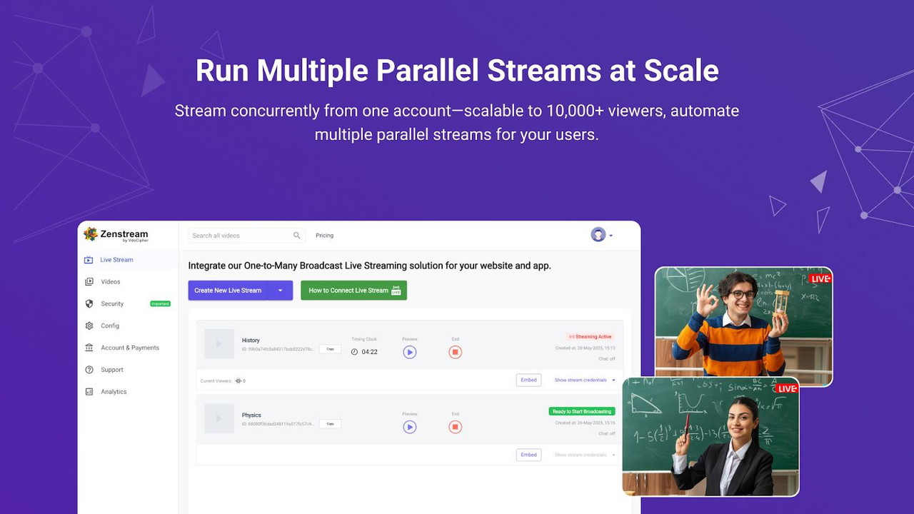 Multiple streams, one account