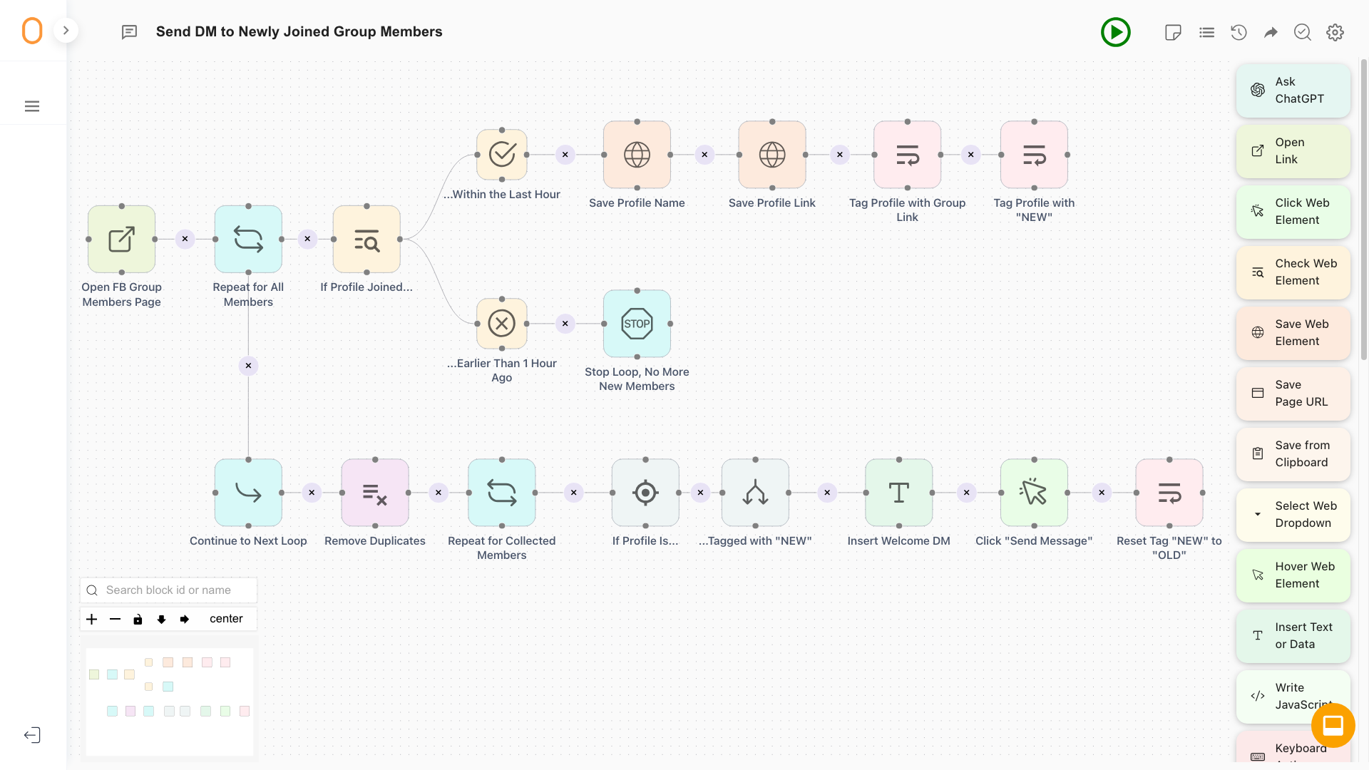 No-code automation builder